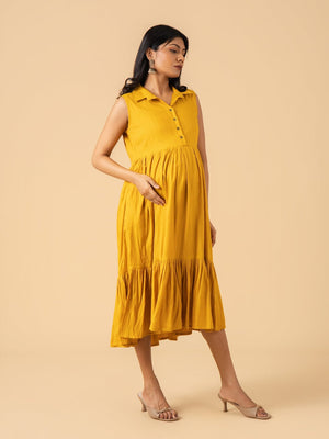 Citrus Bloom Maternity and Nursing Dress - S Maternity Casual Dress
