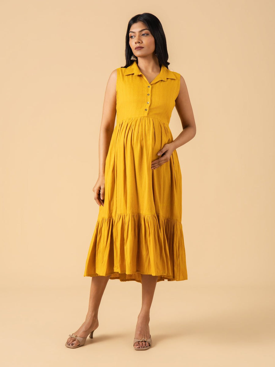 Citrus Bloom Maternity and Nursing Dress