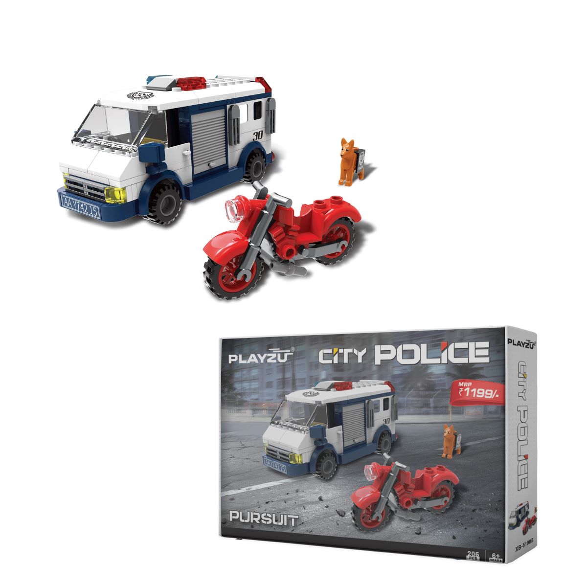 Playzu Building Blocks City Police Pursuit