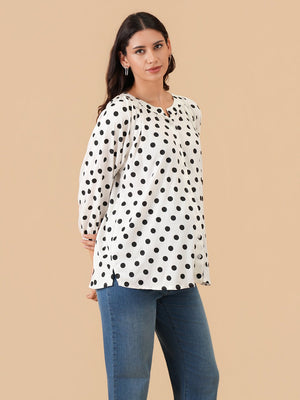 Classic Polka Maternity and Nursing Top - S Maternity and Nursing Tops