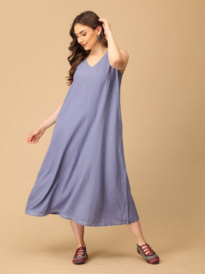 S Cloud Washed Embroidered Women's Dress - Women's Dress
