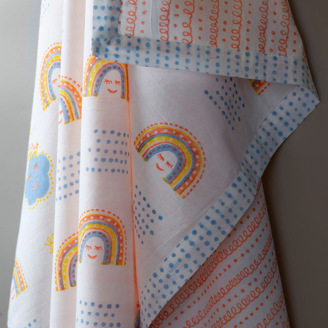 Gudgoodie Kids Cotton Muslin Dohar  -  Rainbow Dreams