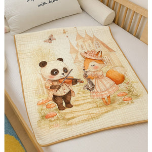 Coat Panda woodland print Super Soft Breathable pure Muslin cotton Blanket for Infants - Bedding
