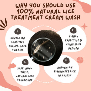 Coco Crush 100% Natural Lice Cream Wash & Fine Comb | Removes Lice & Nits Effectively - LICECREAM50+SHORTCOMB