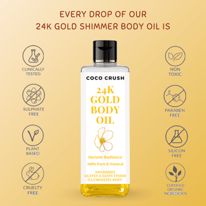 Coco Crush 24K Gold Beauty Oil for Instant Radiance, Nourishment & Satin Finish - 24KGOLDOIL100