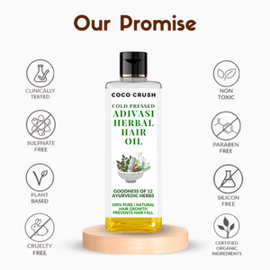 Coco Crush Adivasi Herbal Hair Oil, Goodness of 12 Ayurvedic Herbs - ADIVASIHO100
