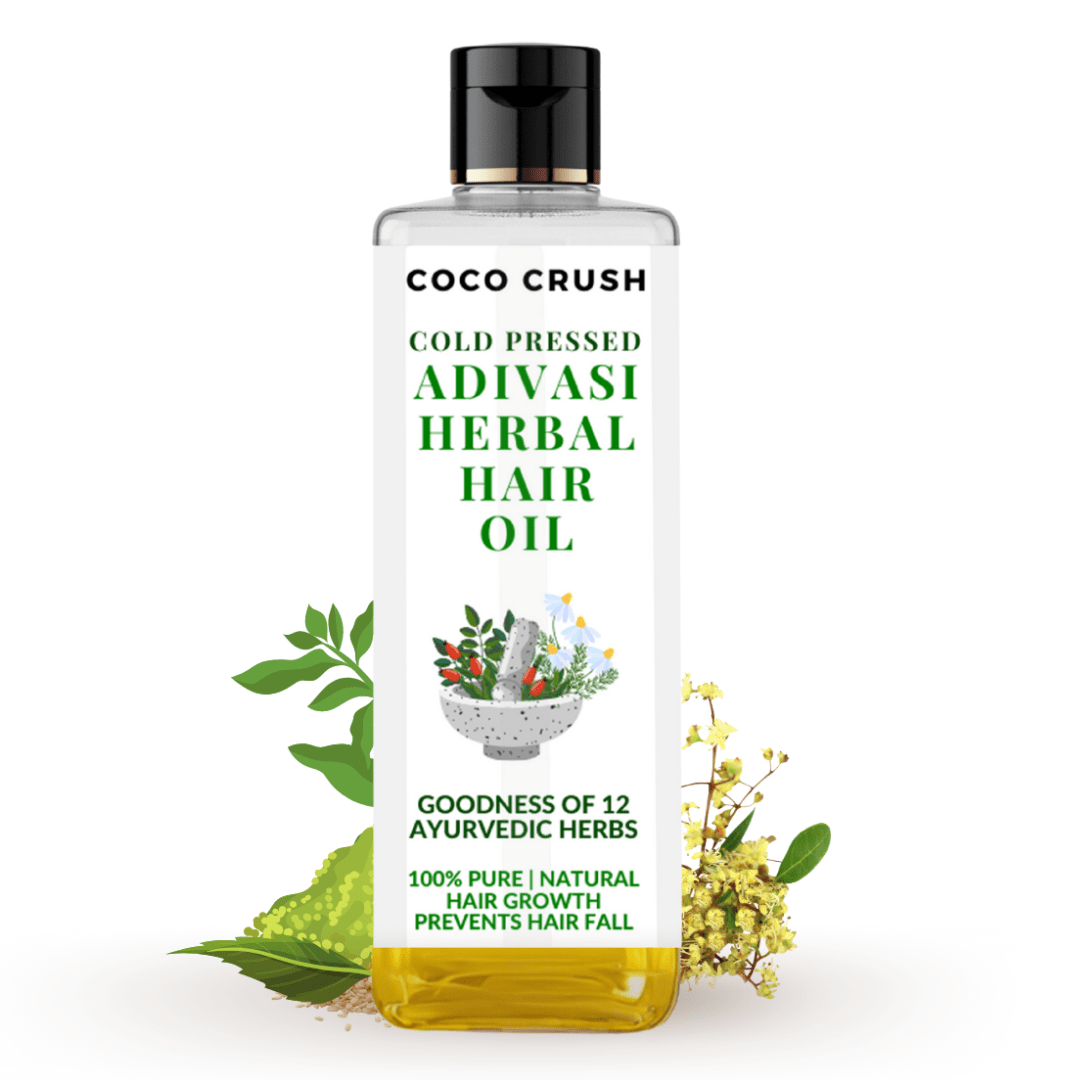 Coco Crush Adivasi Herbal Hair Oil, Goodness of 12 Ayurvedic Herbs - ADIVASIHO100