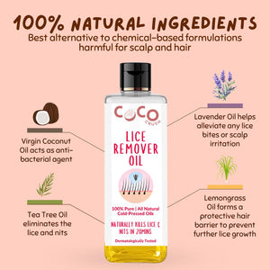 Coco Crush Ayurvedic Anti - Lice Combo: Oil & Shampoo, Kills Lice, Eggs & Nits - Pack of 2 - LICEOIL100SHAMPOO100