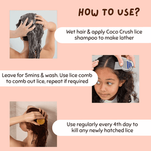 Coco Crush Ayurvedic Anti Lice Shampoo, Paraben & Sulphate Free - LICESHAMPOO100