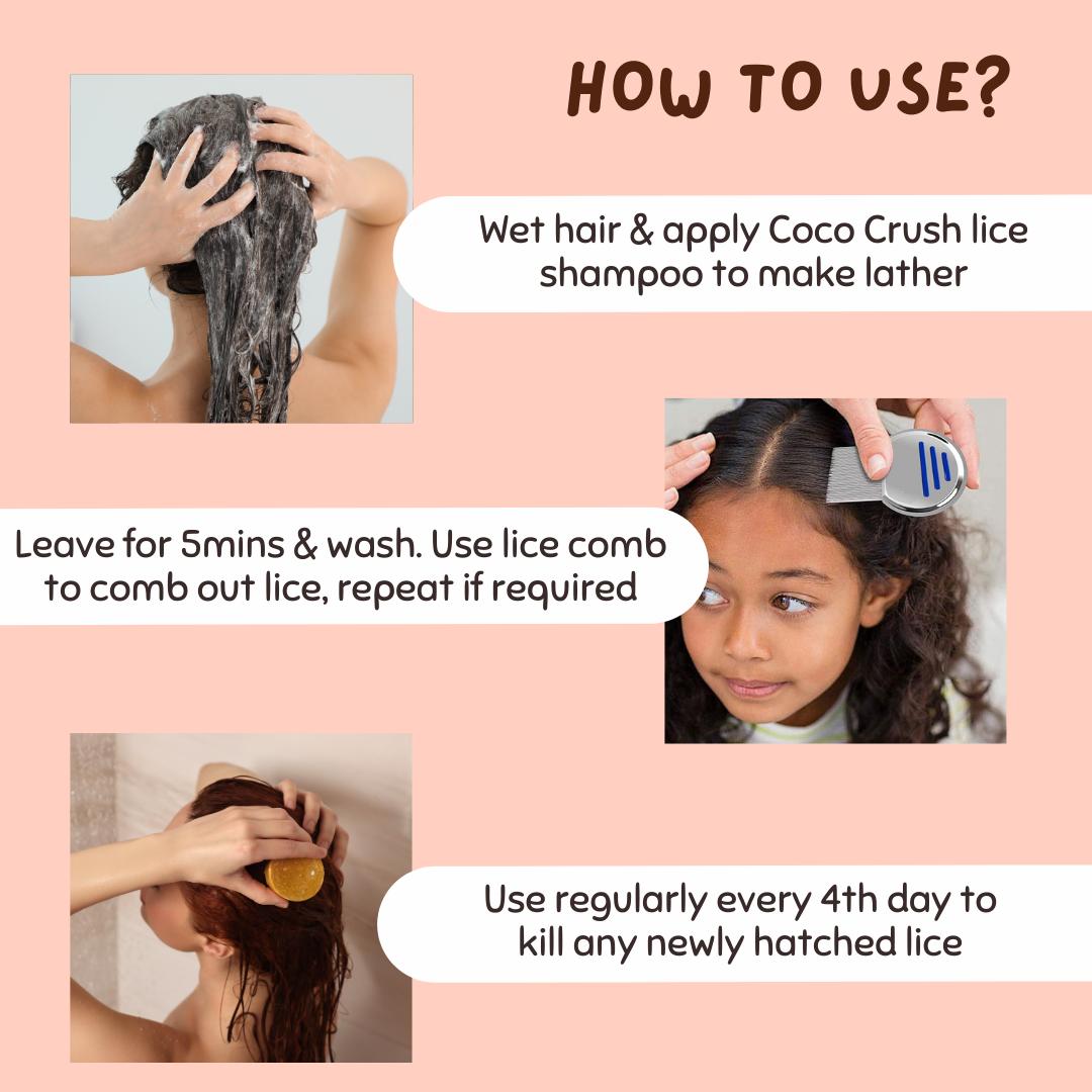 Coco Crush Ayurvedic Anti - Lice Treatment Bundle: Oil, Shampoo & Hair Spray, Kills Lice, Eggs & Nits - Pack of 3 - LICEOIL50SHAMPOO50SPRAY50