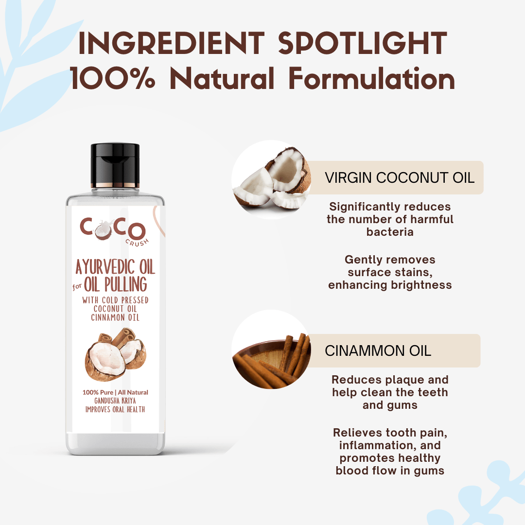 Coco Crush Ayurvedic Coconut & Cinnamon Oil for Oil Pulling - CINNAMON50