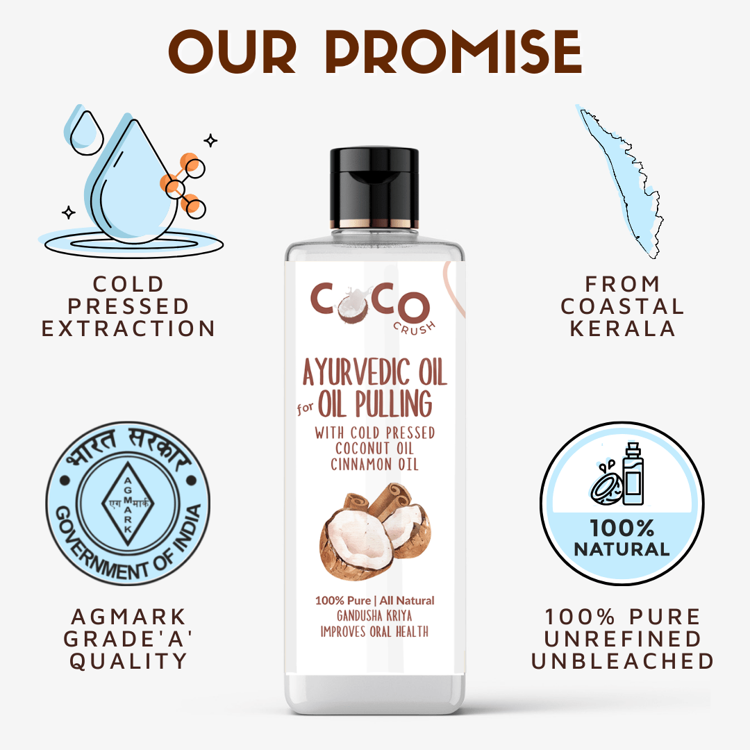 Coco Crush Ayurvedic Coconut & Cinnamon Oil for Oil Pulling - CINNAMON50