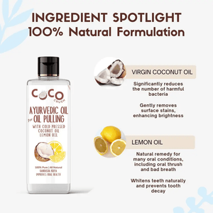 Coco Crush Ayurvedic Coconut & Lemon Oil for Oil Pulling - LEMON50