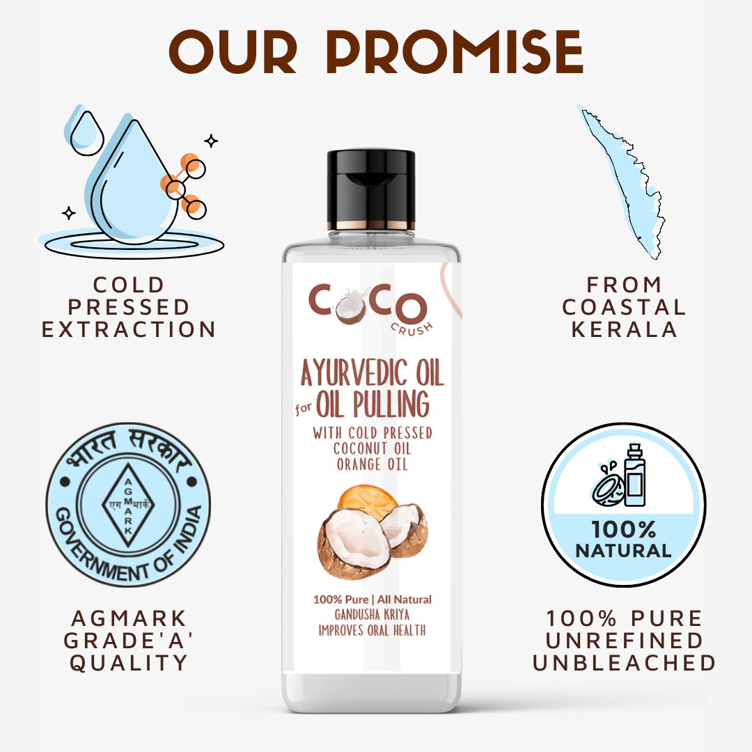 Coco Crush Ayurvedic Coconut & Orange Oil for Oil Pulling - ORANGE100