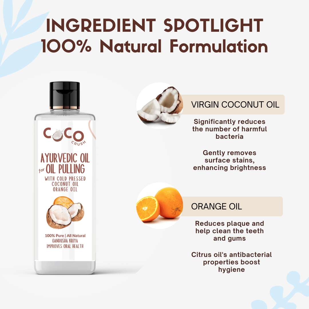 Coco Crush Ayurvedic Coconut & Orange Oil for Oil Pulling - ORANGE100