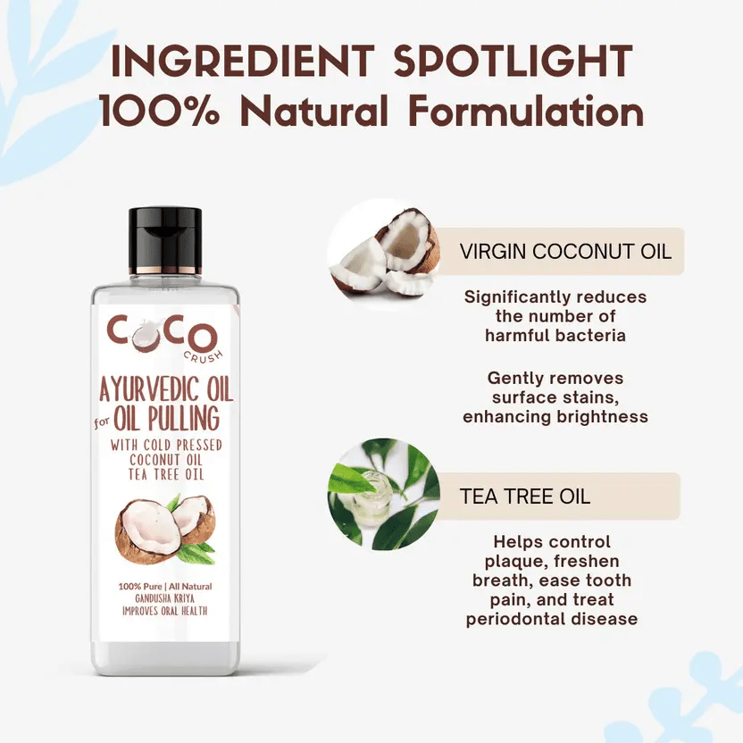 Coco Crush Ayurvedic Coconut & Tea Tree Oil for Oil Pulling - TTOP50