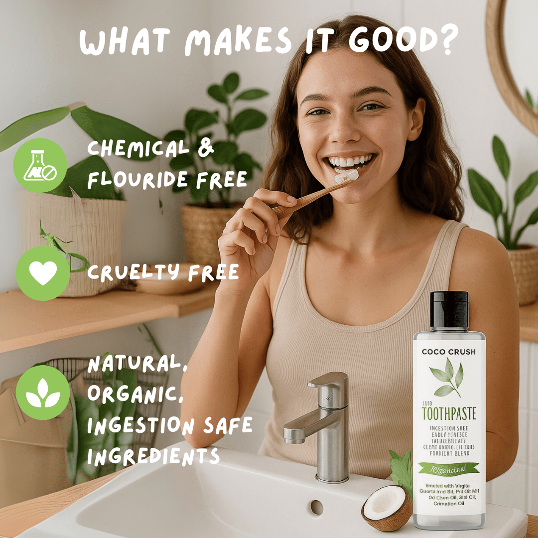 Coco Crush Ayurvedic Fluoride - Free Liquid Toothpaste, 100% Natural Ingredients - ADULTTP50