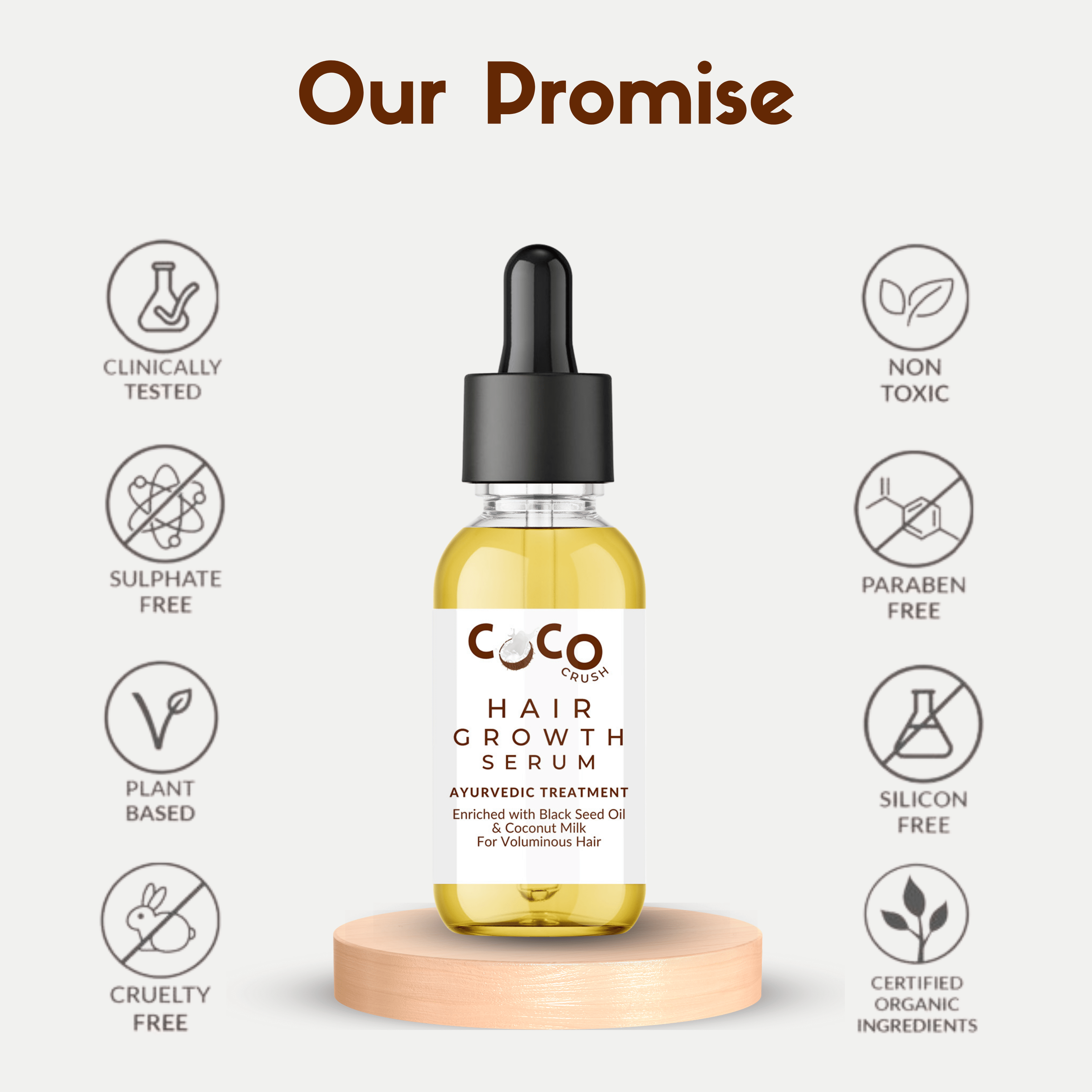 Coco Crush Ayurvedic Hair Growth Serum, Pack of 2 - 30ML each - 2HG30
