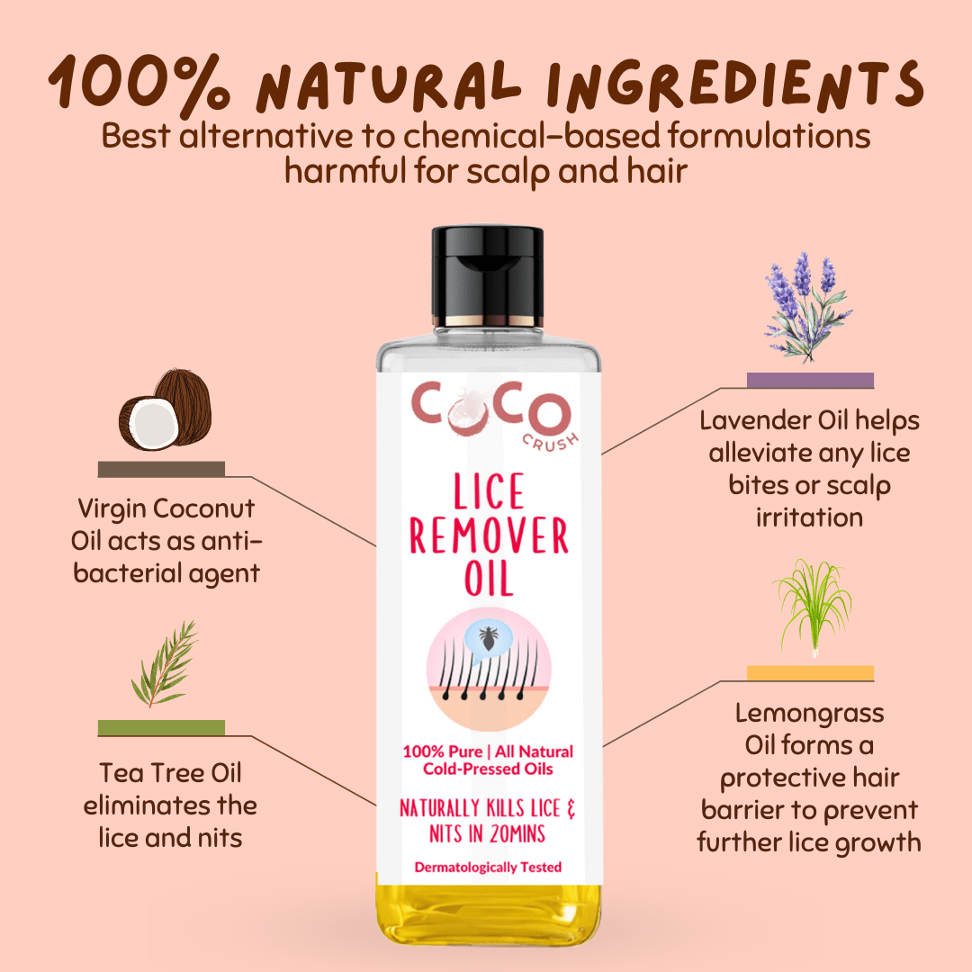 Coco Crush Ayurvedic Lice Remover Hair Oil, 100% Natural - L50
