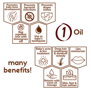 Coco Crush Cold Pressed Sesame Oil for Babies | Pure & Organic Hair & Body Oil - BASE50