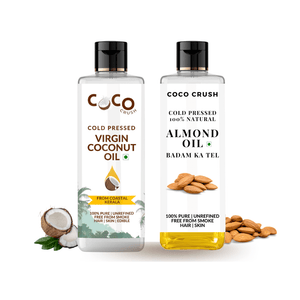 Coco Crush Cold - Pressed Virgin Coconut & Almond Oil Combo, Pack of 2 - 100ML each - AL100CO100