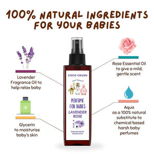 Coco Crush Gentle Baby Perfume Duo: Natural Rose Lavender & Coconut Vanilla - Pack of 2, 100ML each - ROLAVBF100COCVANBP100