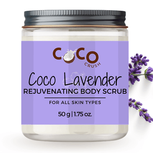 COCO CRUSH Lavender Coconut Body Scrub For Lightening & Brightening Skin - 50GMS - LAVBODYSCRUB50
