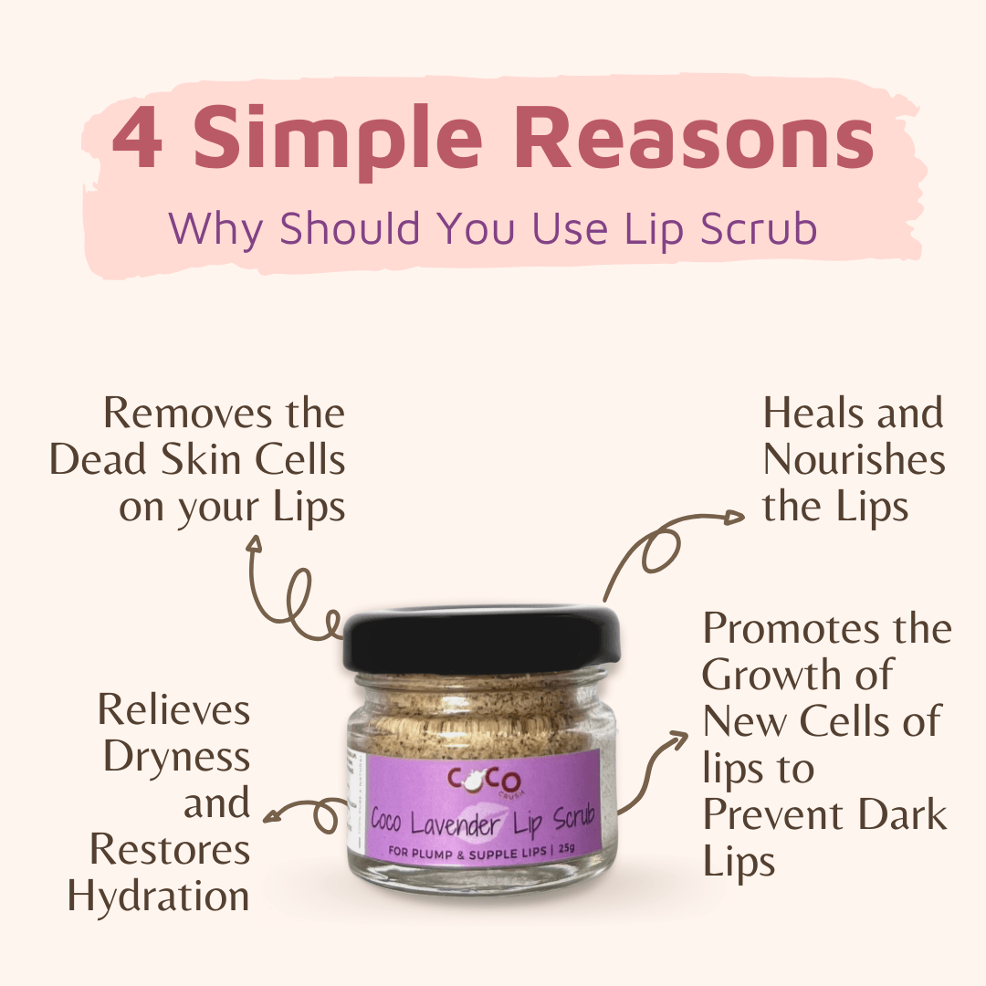 Coco Crush Lavender Coconut Lips Scrub For Lightening & Brightening Dark Lips - LAVLIPSCRUB25G