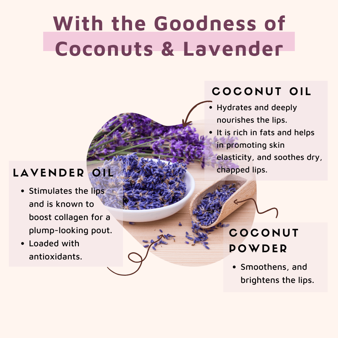 Coco Crush Lavender Coconut Lips Scrub For Lightening & Brightening Dark Lips - LAVLIPSCRUB25G