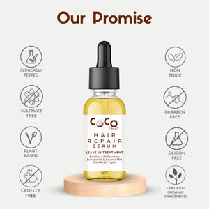 Coco Crush Leave - in Hair Repair Treatment Serum with Lavender & Rosemary Oil - HLIN15