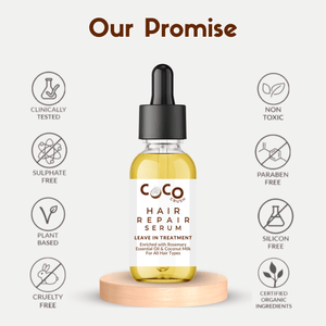 Coco Crush Leave - in Hair Repair Treatment Serum with Lavender & Rosemary Oil, Pack of 2 - 30ML each - 2HLIN30