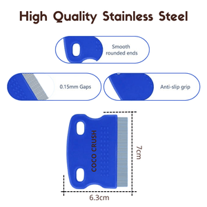 Coco Crush Lice & Nits Removal Fine - Tooth Comb | 100% Steel | Gentle & Easy to Grip - SHORTCOMB