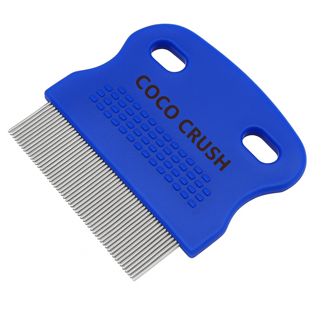 Coco Crush Lice & Nits Removal Fine - Tooth Comb | 100% Steel | Gentle & Easy to Grip - SHORTCOMB