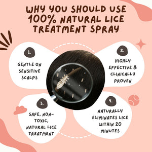 Coco Crush Lice Remover Hair Spray and Handle Comb, Naturally Kills Lice & Nits - LICESPRAY50+LONGCOMB