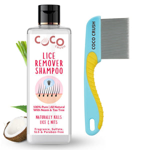 Coco Crush Lice Treatment Shampoo & Handle Comb 100% Natural - LICESHAMPOO50+LONGCOMB