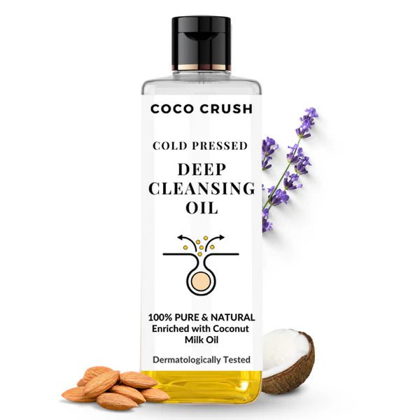Coco Crush Natural Deep Cleansing Oil, Vit E - Gently Removes Makeup & Impurities - MAKEUPREMOVE100