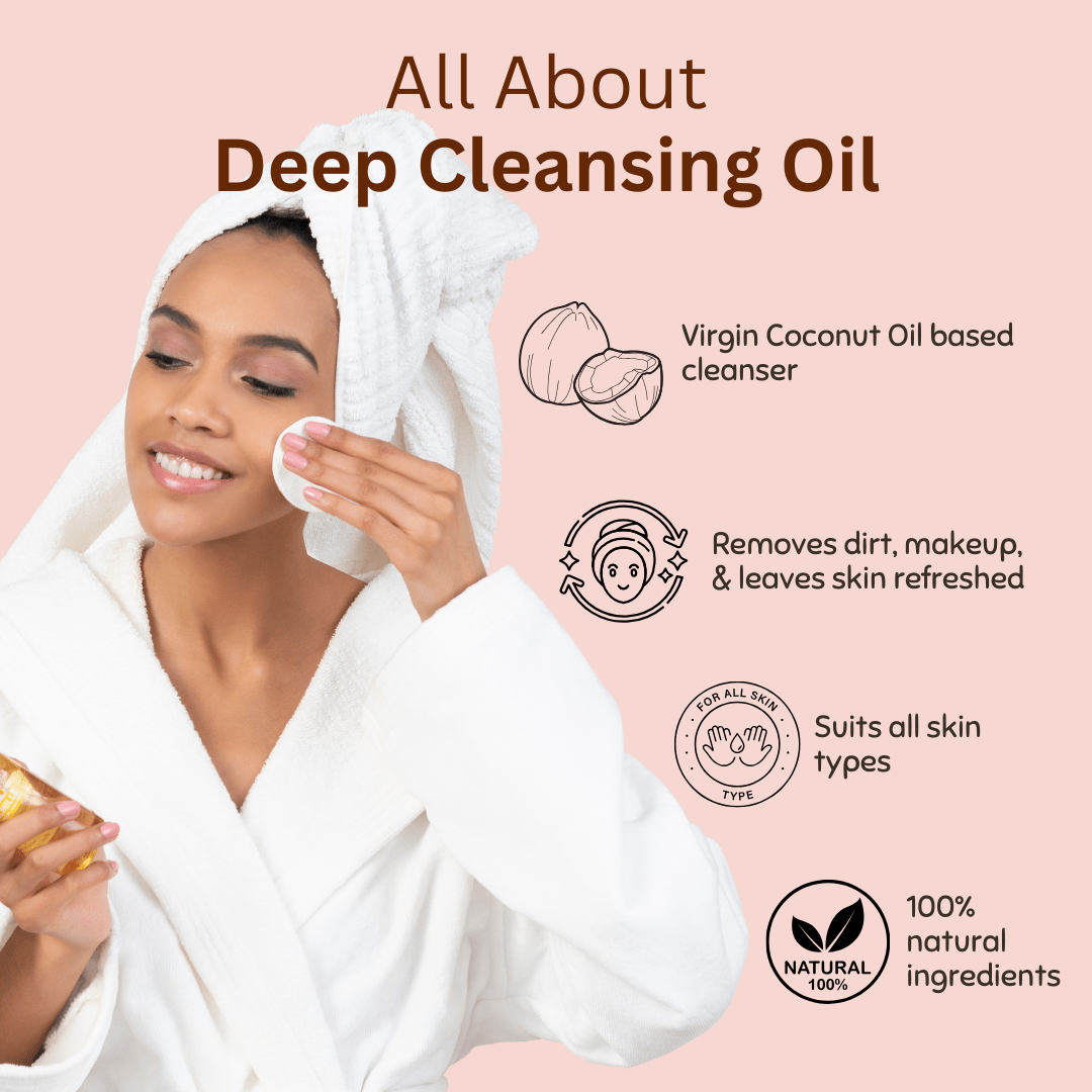 Coco Crush Natural Deep Cleansing Oil, Vit E - Gently Removes Makeup & Impurities - MAKEUPREMOVE100