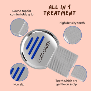 Coco Crush Natural Lice Treatment Combo: Ayurvedic Anti Lice Hair Spray & Lice Treatment Comb - LICESPRAYCOMB100