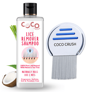 Coco Crush Natural Lice Treatment Combo: Ayurvedic Anti Lice Shampoo & Lice Treatment Comb - LICESHAMPOOCOMB100
