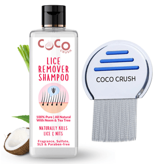 Coco Crush Natural Lice Treatment Combo: Ayurvedic Anti Lice Shampoo & Lice Treatment Comb - LICESHAMPOOCOMB100