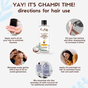 Coco Crush Pack of Virgin Coconut Oil & Hair Growth Serum with Rosemary Oil, Pack of 2 - 115ml (100ml+15ml) - HG15CO100