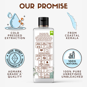 Coco Crush Pack of Virgin Coconut Oil & Leave - in Hair Repair Treatment Serum with Rosemary Oil, Pack of 2 - 215ml (200ml+15ml) - HLIN15CO200