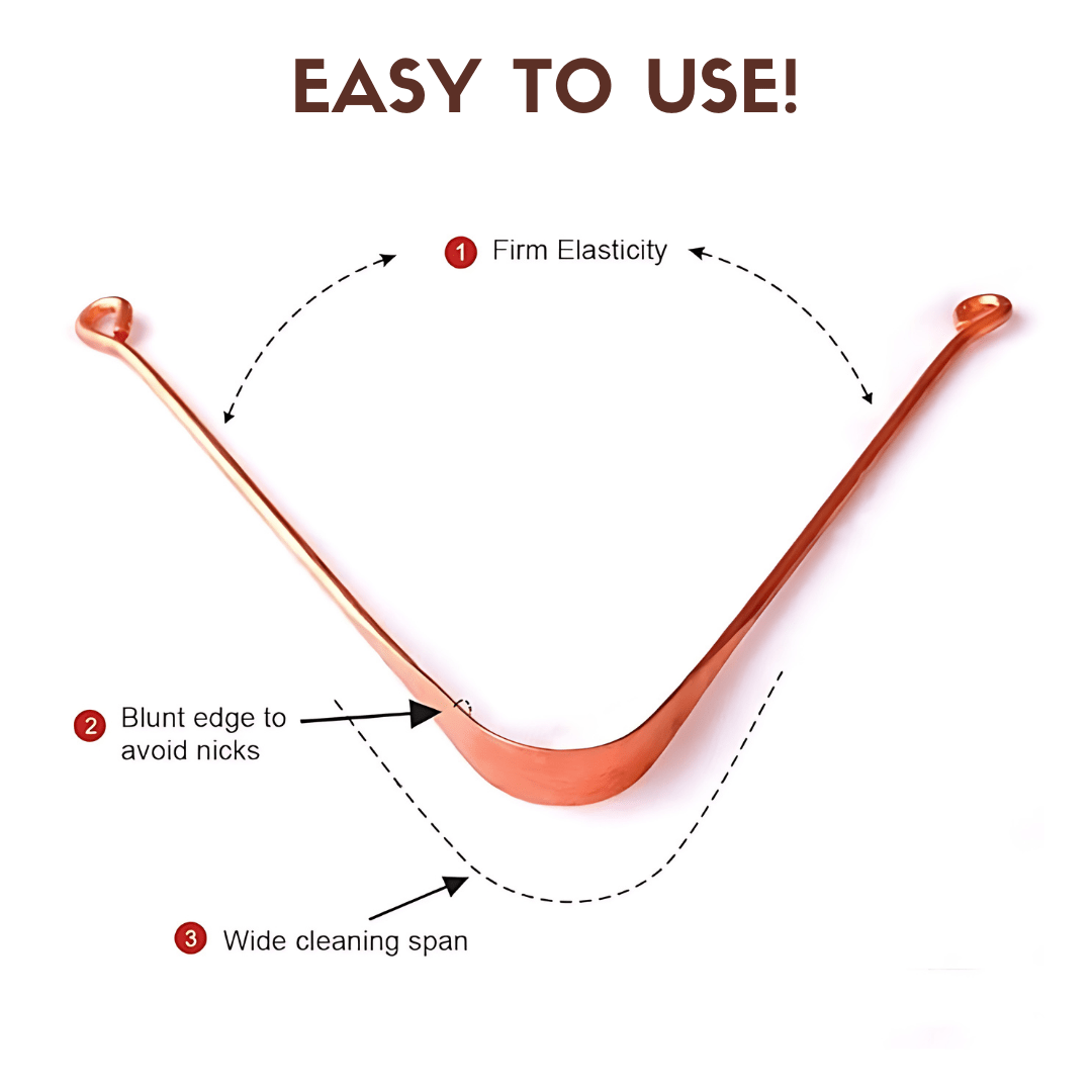 Coco Crush Pure Copper Tongue Cleaner – Natural Breath Freshener & Oral Health Tool - CTC