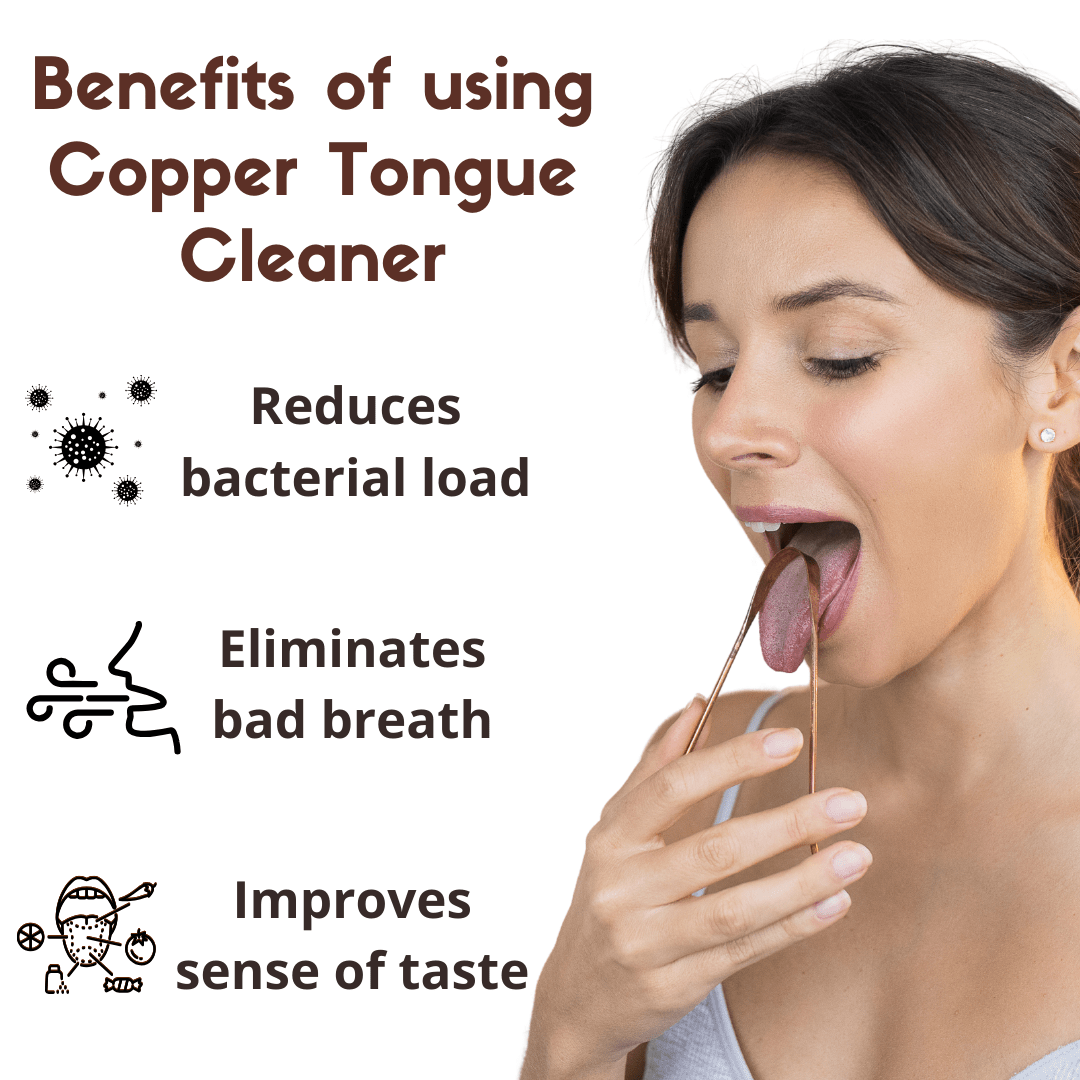 Coco Crush Pure Copper Tongue Cleaner – Natural Breath Freshener & Oral Health Tool - CTC