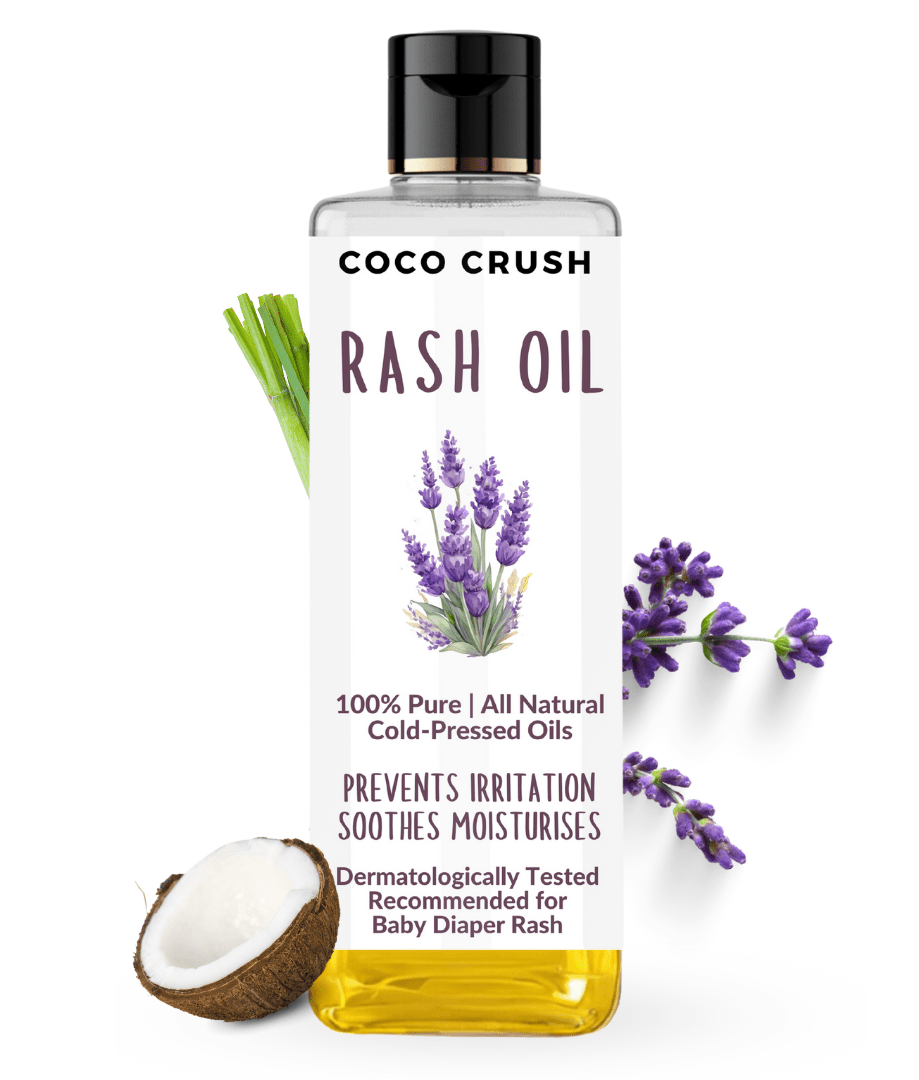 Coco Crush Rash Oil for Babies - Diaper & Nappy Rash Relief - RASHOIL100