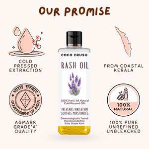 Coco Crush Rash Oil for Babies - Diaper & Nappy Rash Relief - RASHOIL100