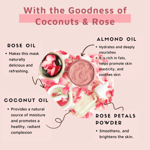 COCO CRUSH Rose Almond Face Pack for Skin Brightening, Lightening - 50GMS - ROSEFACEMASK50