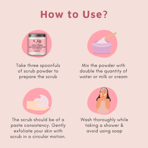 COCO CRUSH Rose Coconut Body Scrub For Lightening & Brightening Skin - 50GMS - ROSEBODYSCRUB50