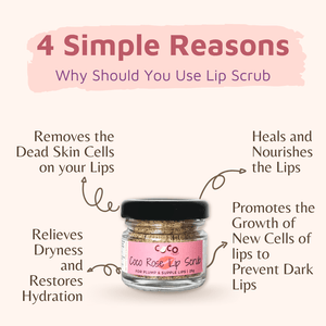 Coco Crush Rose Coconut Lips Scrub For Lightening & Brightening Dark Lips - ROSELIPSCRUB25G