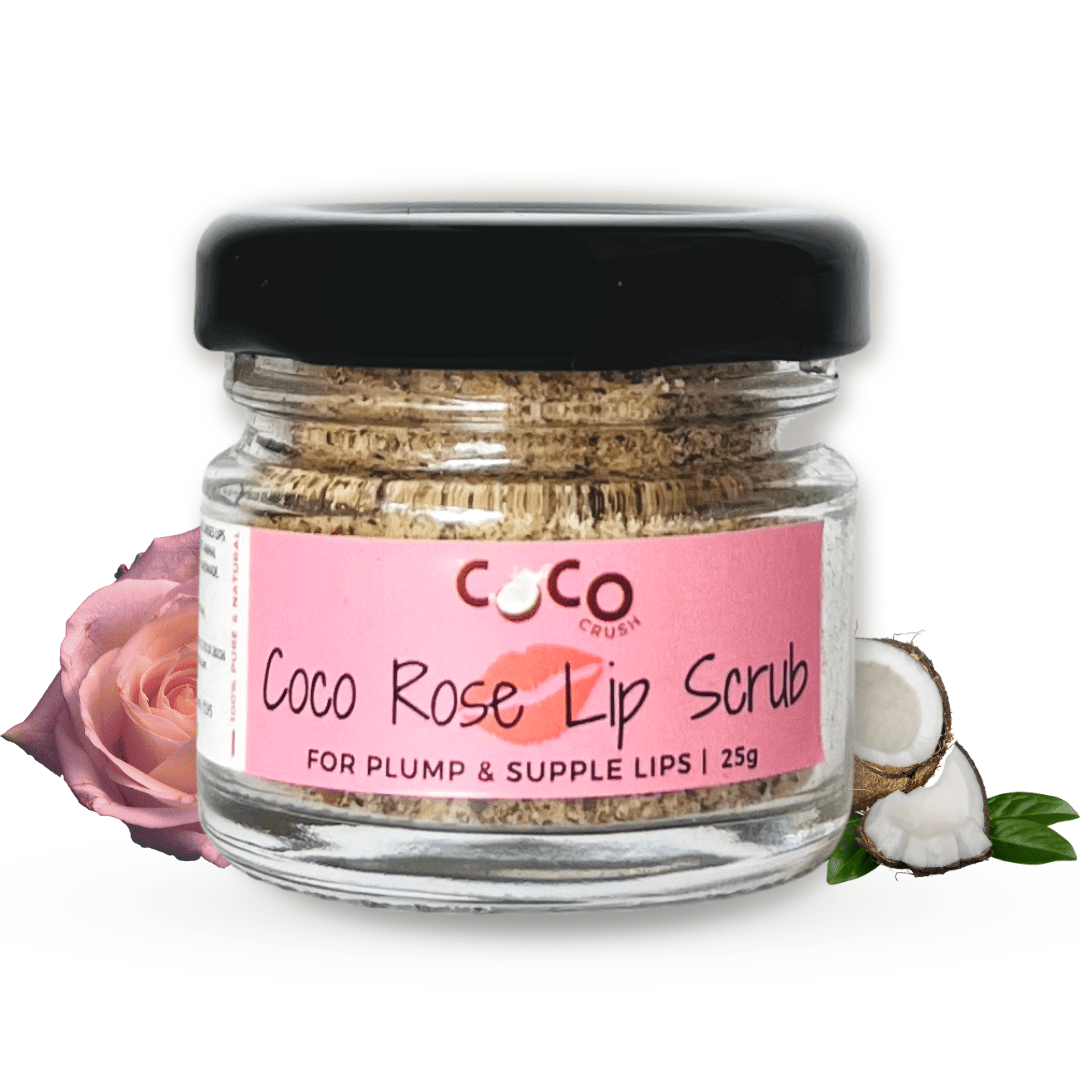 Coco Crush Rose Coconut Lips Scrub For Lightening & Brightening Dark Lips - ROSELIPSCRUB25G